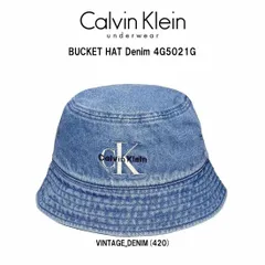 Calvin Klein(カルバンクライン)ck バケットハット デニム ロゴ 刺繍 コットン モノグラム シンプル 帽子 UVカット 日よけ レディース メンズ 4G5021Gのサムネイル