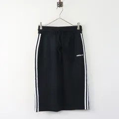 アディダス Adidas IR9804 スリーストライプス スカート S｜ブラック スリット ボトムス ウエストゴム イージー【2400015010458】のサムネイル