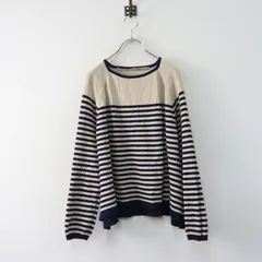 ヴェリテクール Veritecoeur コットン シルク カシミヤブレンド ボーダー プルオーバー F｜ベージュ ネイビー 【2400015009261】のサムネイル