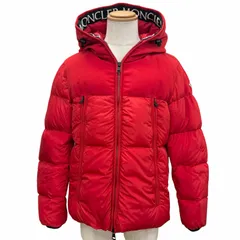 美品□MONCLER モンクレール MONTCLAR GIUBBOTTO フードロゴ刺繍 エンブロイダリー ダウンジャケット レッド 2 ブルガリア製 正規品 メンズのサムネイル