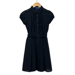 美品 ブルーレーベル クレストブリッジ ワンピース チェック ベルト 38