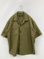 Cavari A キャバリア シャツ/ブラウス 44 カーキ 無地 ロング丈 半袖 オープンカラー メンズのサムネイル