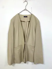 a.v.v アーヴェヴェ UVカット 接触冷感 麻調ドライタッチノーカラー ジャケット sizeL/ベージュ ■◆ レディースのサムネイル