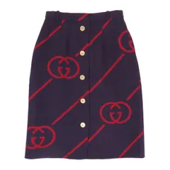 グッチ インターロッキングG ウール スカート 577752 レディース パープル レッド系 GUCCI【中古】 【アパレル・小物】のサムネイル