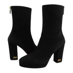 ディオール ロゴ スエード チャンキーヒール ブーツ レディース ブラック Dior【中古】 【アパレル・小物】のサムネイル