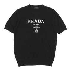 PRADA ロゴ 半袖ニット ブラック サイズ48 - メルカリ