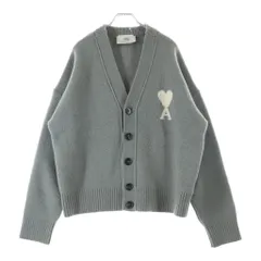 AMI Alexandre Mattiussi (アミアレクサンドルマテュッシ) 26SS 胸ハートロゴ アルパカウールカーディガン グレー UKC365.KN0135のサムネイル