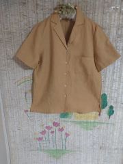 即興購入 vintage リネンシャツ イエロー - メルカリ