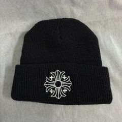 正規品】CHROME HEARTS ブラックニット帽 - メルカリ