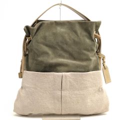 ゲンテン genten フレンチリネントートバッグ レザー 異素材 リノ 大