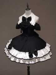 おリボン白黒 2way アイドル衣装 ハンドメイド オリジナル コンカフェ