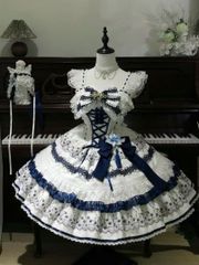 ジェニーちゃん リカちゃん 27cmドール用 ハンドメイドドレス 豪華 青