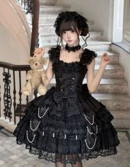 アンドロミオ 全黒クラシックジャンパースカート ゴスロリ ジャンスカ