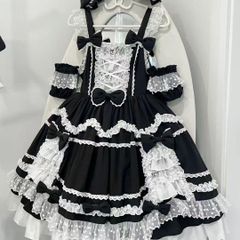 ベイビー プチドールジャンパースカートワンピース 編み上げ レース