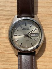 希少】SEIKO 5 セイコー5 サーモンピンク 自動巻き 裏スケ メンズ