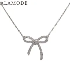 TIFFANY&Co.(ティファニー) ボウ リボンモチーフ ペンダント ダイヤモンド プラチナ Pt950 2.9g ネックレス ジュエリー アクセサリー シルバー銀 レディース 40802166243【中古】【アラモード】のサムネイル
