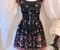 axes femme 姫ギャル 森ガール LIZLISA系 花柄ワンピース - メルカリ