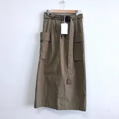 新品 ULIA カーキ カーゴ ロング スカート M
