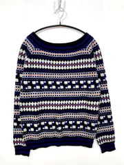 美品 G.V.G.V. ジーヴィジーヴィ GVI232012 長袖 総柄 ニット セーター size0/S/黒ｘ混 ◇■レディースのサムネイル