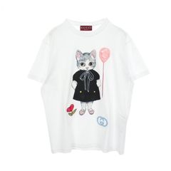 GUCCI グッチ　ヒグチユウコ　猫　Tシャツ　刺繍　風船　黒　837959 GUCCI グッチ ヒグチユウコ 猫 Tシャツ 刺繍 風船 黒 837959 - メルカリ