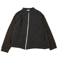 コムデギャルソン オムCOMME des GARCONS HOMME バイカラージップアップニットブルゾン チャコール焦げ茶M位のサムネイル