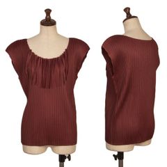 PLEATS PLEASE 半袖 トップス ボルドー - メルカリ