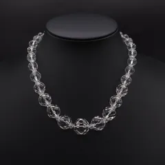 W637 水晶 SILVER刻印 ネックレス 大粒 ミラーボールカット シルバーのサムネイル
