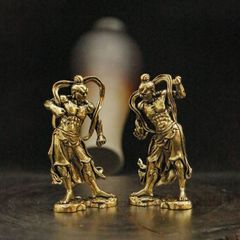 陶芸像 祈りのポーズ 2体セット 金剛力士像 仁王像 2体セット 阿吽 真鍮 仏像 開運 厄除け 置物