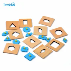 モンテッソーリ 木製 型はめ パズル 図形認識 知育玩具 幼児 教材 学習 おもちゃ 海外  P_1 [ID:5914]