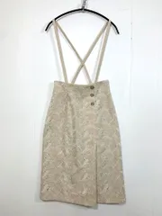 美品 PROPORTION プロポーション ボディドレッシング 定価10560円 フラワーエンブロイダリーサス スカート size3/ベージュ  ■■レディースのサムネイル
