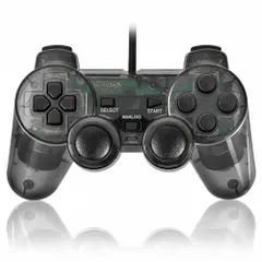 【あの頃の操作感が蘇る】PS2 コントローラー 有線 PS1対応 クリアカラー 振動機能 アナログ対応 [video game]