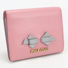 MIUMIU(OUTLET) ミュウミュウ アウトレット 5MV204 二つ折り財布 レザー【中古】 レディースのサムネイル