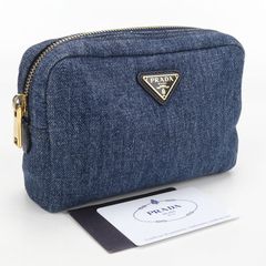 PRADA プラダ デニムポーチ ゴールファスナ - メルカリ