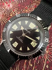 美品☆1960年代☆ギャルコ　GALCO☆ギャレット☆手巻き時計☆ダイバー☆アンティークのサムネイル