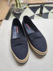 新品】PRADA ブラック エスパドリーユ スニーカー - メルカリ