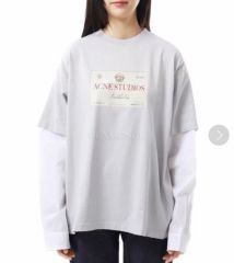 Acne Studios ロゴ Layered print 長袖 Tシャツ - メルカリ