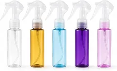 S.T.S.G 미스트 스프레이 병, 5가지 색상 세트, 60ml, 소형, 알코올 호환, 미니 리필, 휴대용, 컬러 용기 (A)