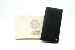 ジャンニ ヴェルサーチェ ヴィンテージ 札入れ 長財布 ウォレット メデューサ Unisex レザー 黒 ブラック GIANNI VERSACE 6491kのサムネイル