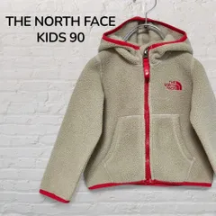 【美品】　ノースフェイス　THE NORTH FACE 　ボアジャケット　フリースジャケット　フリースパーカー　キッズ　90　2歳　3歳　ベージュ　ユニセックス　アウトドア　韓国　古着