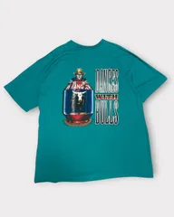 90s USA製 シングルステッチ "Wrangler"  Back Print T-shirt カウボーイ 牛 缶 エメラルドのサムネイル