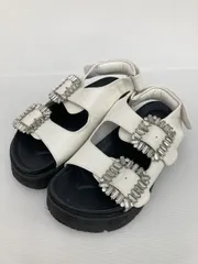 juze ジュゼ サンダル ホワイト 合成皮革/人工皮革 無地 ビジュー 厚底 ストラップあり レディースのサムネイル