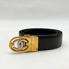 CHANEL シャネル ココマーク レザーベルト 80/32 ゴールド金具 - メルカリ