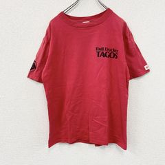 90s～　anvil　アンヴィル　半袖プリントTシャツ　TAGOS　モーターサイクル　フェード　ヴィンテージ　赤　レッド　Mサイズ　古着【値引き交渉OK！】