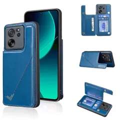 【Anrek】互換性 XIAOMI Mi 13T / 13T Pro/Redmi K60 Ultra 用 新型 背面 カードケース(ネイビーブルー) シャオミ ミー13tプロ スマホケース カード収納 横置き機能 携帯カバー シャオミmi13tpro BLUEのサムネイル