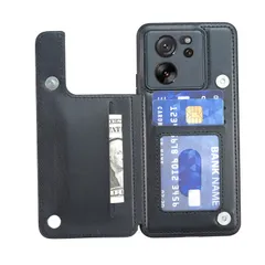 【iFaoce】高級レザー シリーズ 互換性 Mi 13T/13T Pro/Redmi K60 Ultra 專用 背面ケース(ブラック)シャオミ ミー13tプロ 人気 スマホケース カード収納 背面カバー 薄型 軽量 多機能 全面保護 携帯ケース シャオミ mのサムネイル