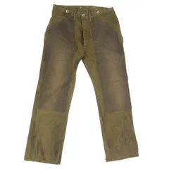 RRL ダブルアールエル USA製 DOUBLE KNEE DUCK PANTS ダメージ加工 ダブルニー ダック ボタンフライ ワークパンツ カーキ系 32【美品】【中古】のサムネイル