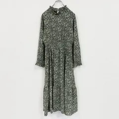 YECCA VECCA　イェッカヴェッカ　ロングワンピース　花柄　緑　グリーン　Fサイズ　古着【値引き交渉OK！】