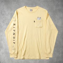 未使用/タグ付き】 RIPNDIP タイダイ柄 ロンT 中指猫 ロゴ入り XL