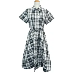 クリスチャン・ディオール Christian Dior チェック柄ベルテッドワンピース 241R27A1712 ブラック ポリエステル レディース ワンピースのサムネイル