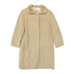 MAX MARA マックスマーラ ステンカラーコート ジャケット 比翼 ロング丈 襟ファー アウター ベージュ 42【M】 レディース 【中古】